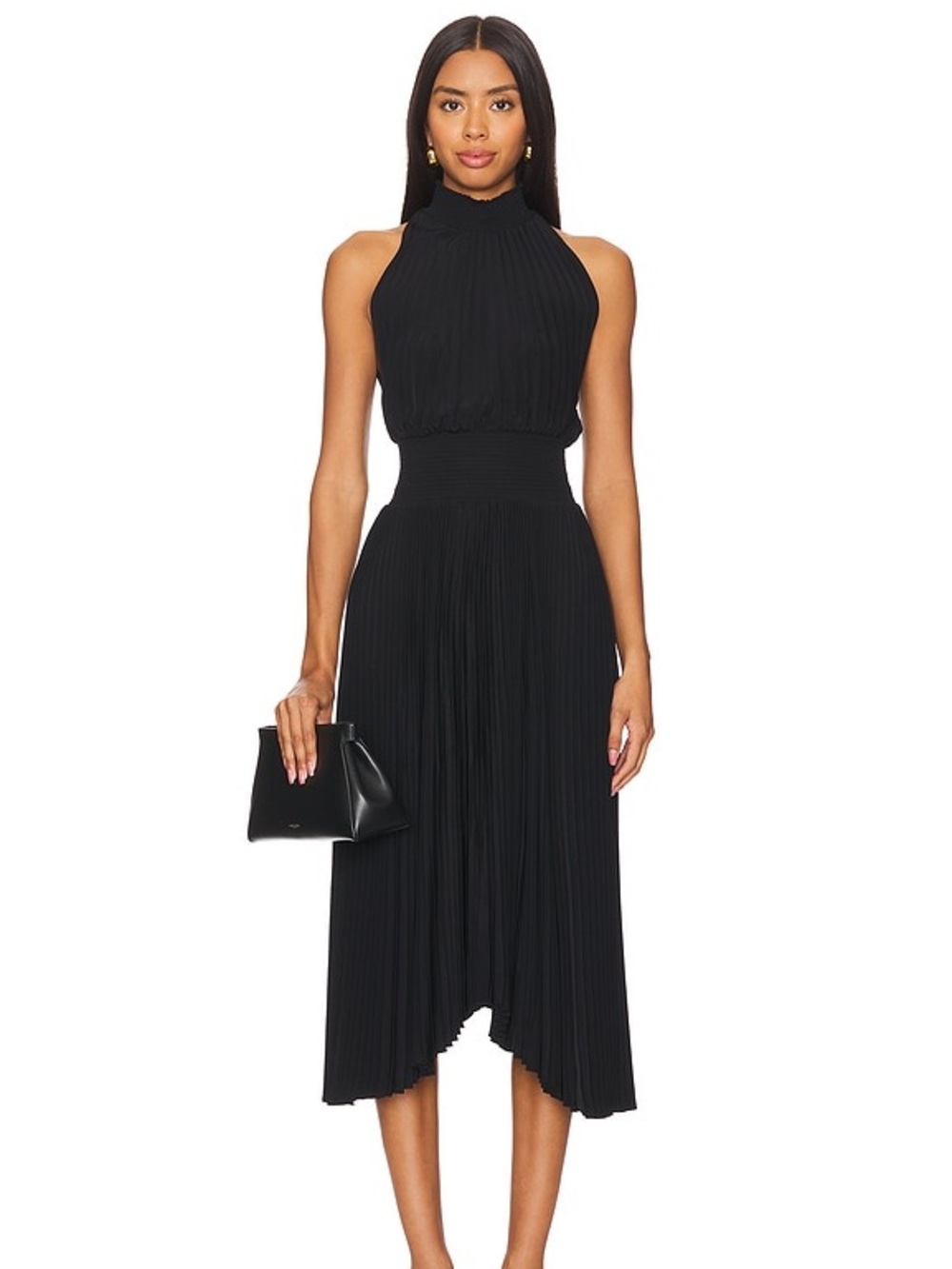 A.L.C. Renzo Black High Neck Sleeveless Midi Dress Size 2